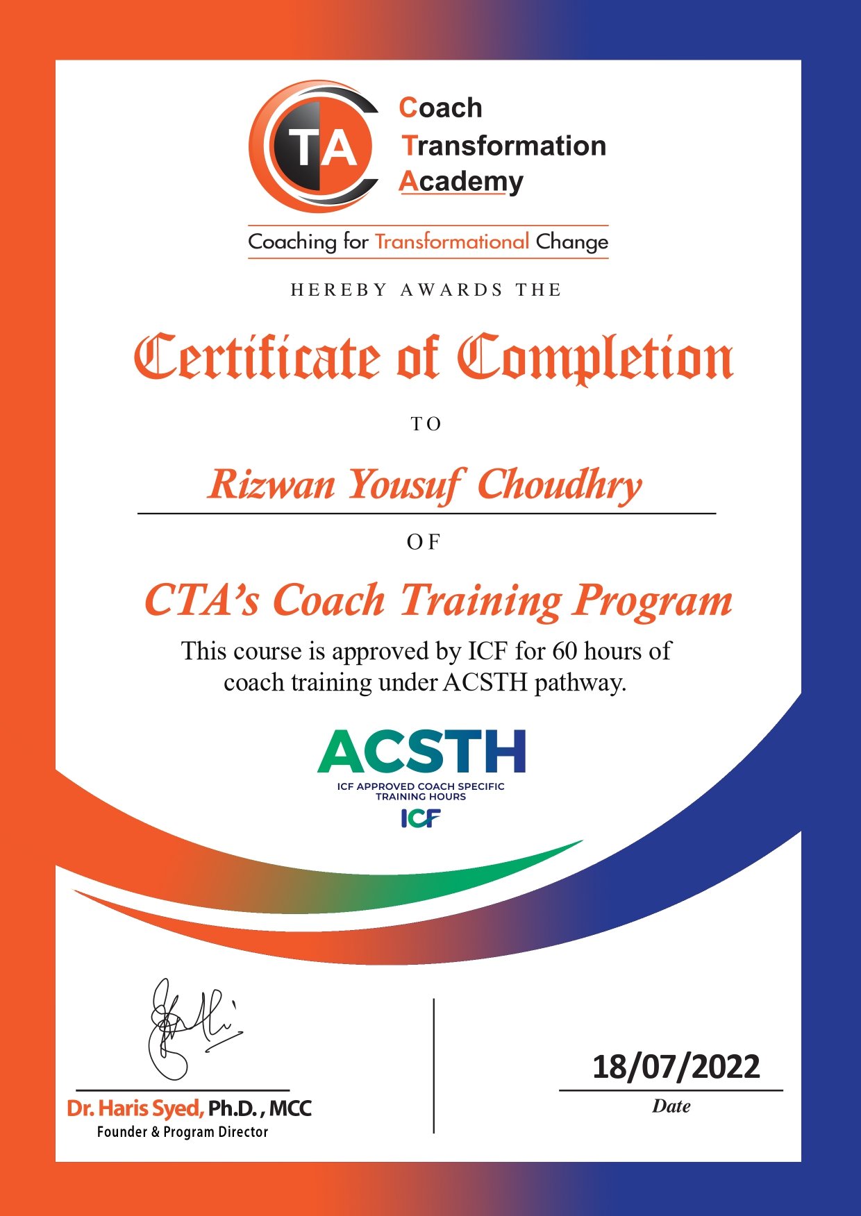 2 Rizwan Yousuf Choudhry - ACSTH Certificate