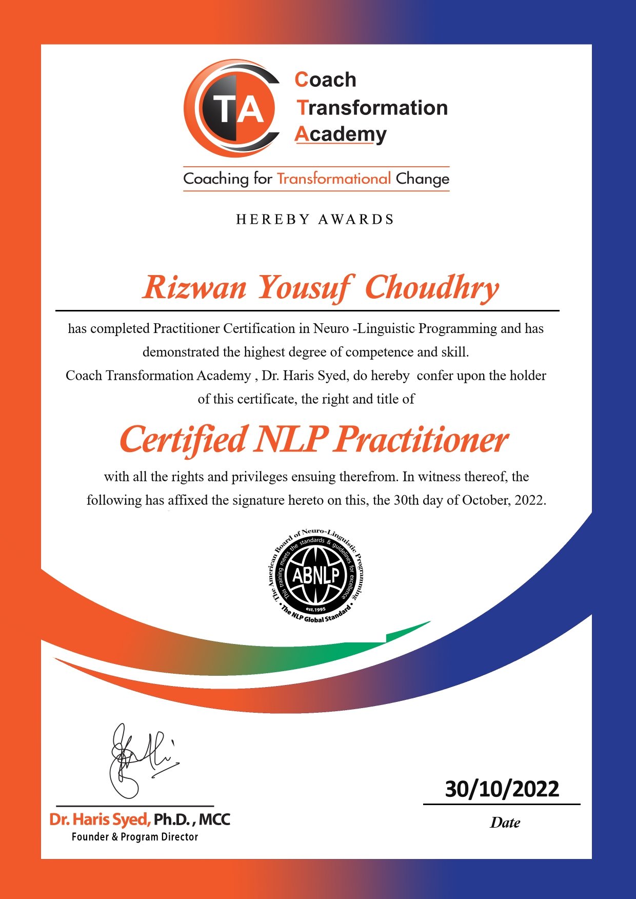 Rizwan Yousuf Choudhry - ABNLP certificate_page-0001